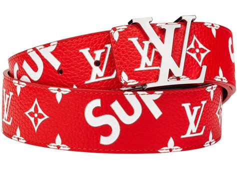 louis vuitton x supreme initiales belt 40mm monogram red